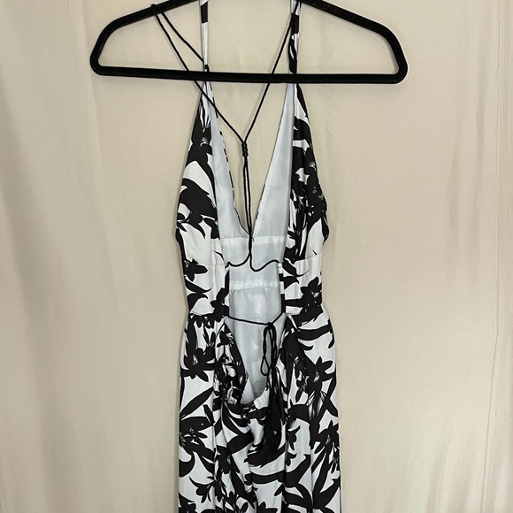 Bb Dakota Larissa lotus printed beaded tie back maxi dress GUC size Small - Picture 5 of 7